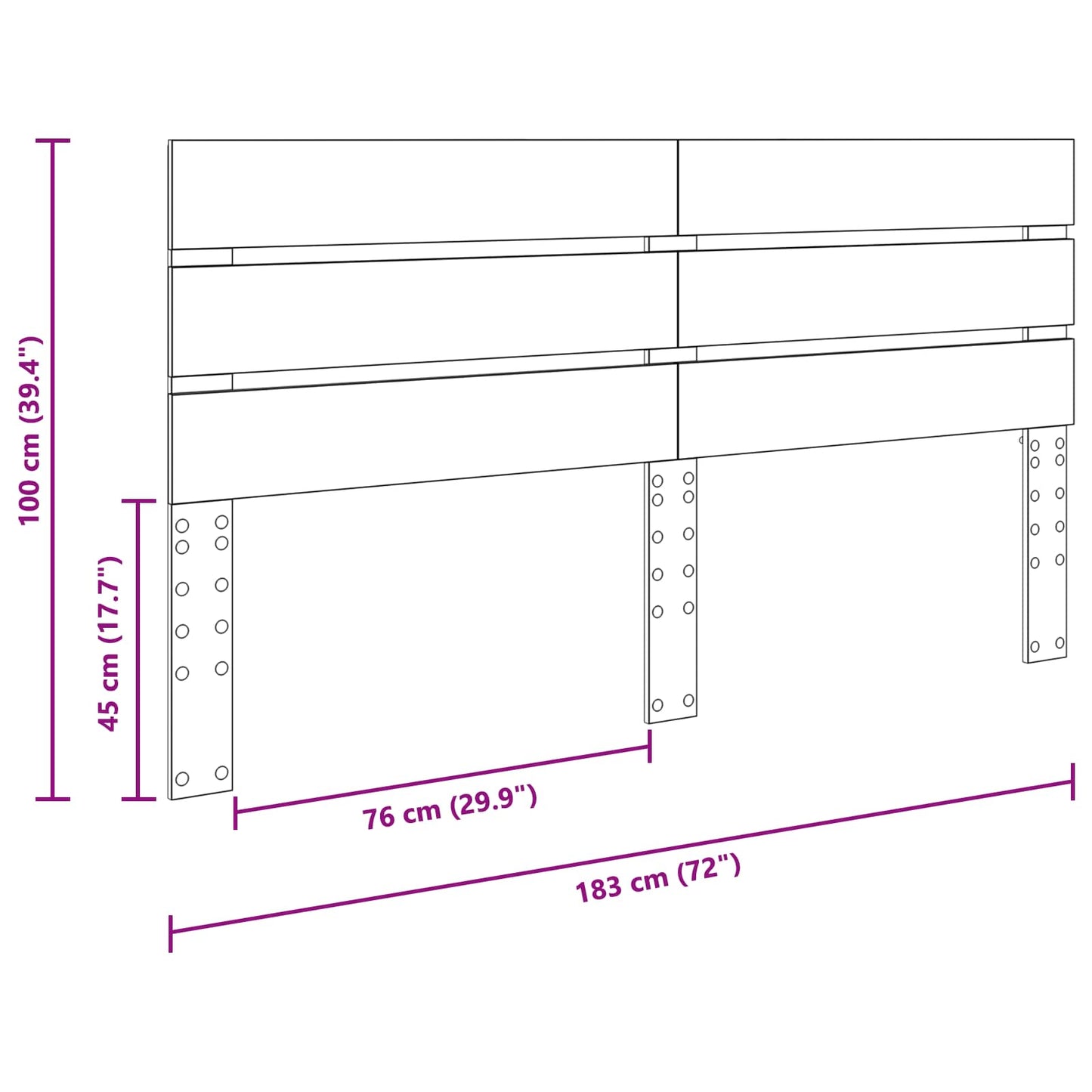 vidaXL Headboard Grey Sonoma Engineered Wood