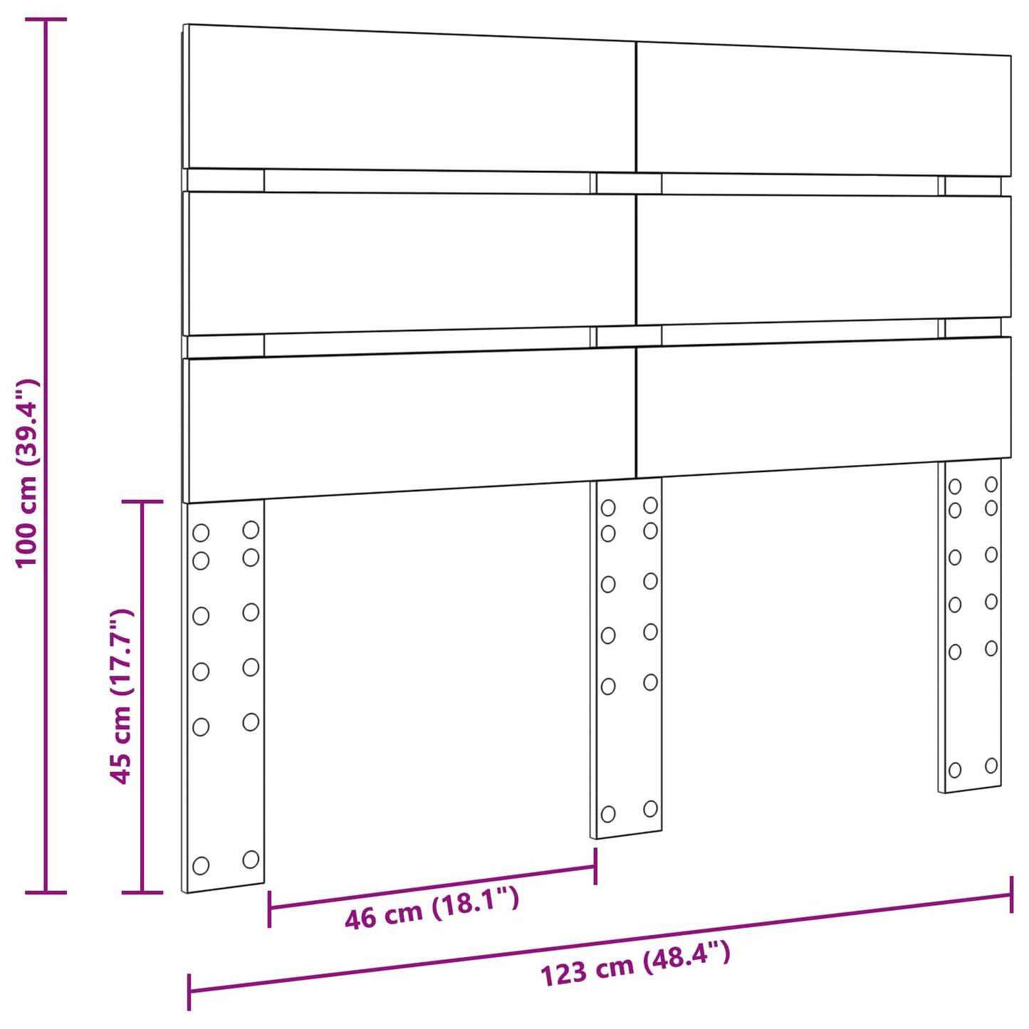 vidaXL Headboard White Engineered Wood