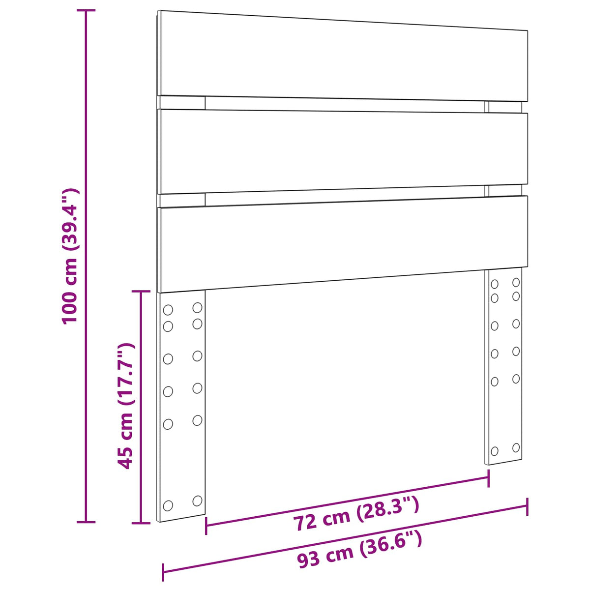 vidaXL Headboard Black Oak Engineered Wood