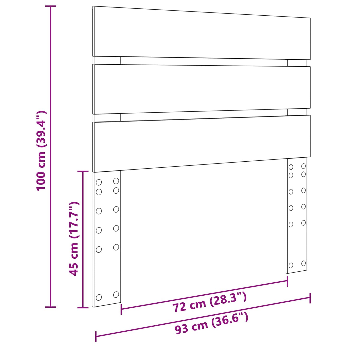 vidaXL Headboard Grey Sonoma Engineered Wood