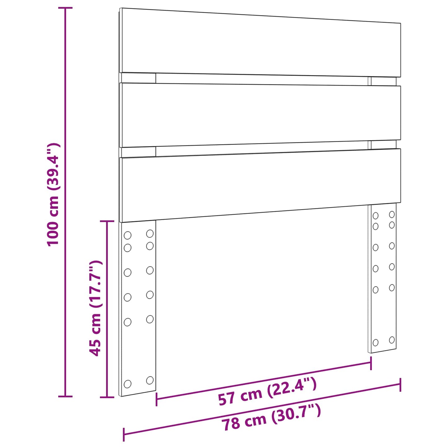 vidaXL Headboard Grey Sonoma Engineered Wood
