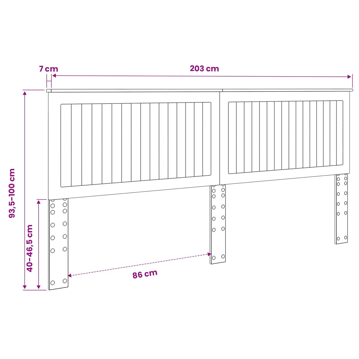 vidaXL Headboard Black Engineered wood