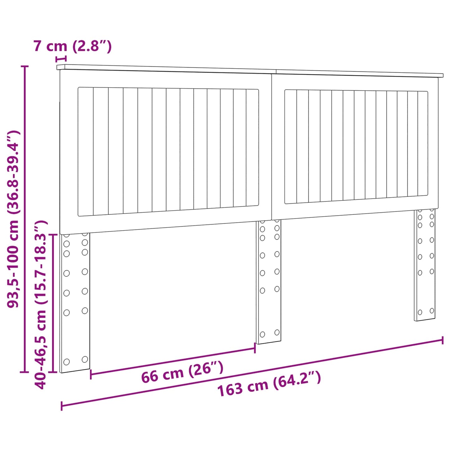 vidaXL Headboard with Headboard Sonoma Oak 160 cm Engineered wood