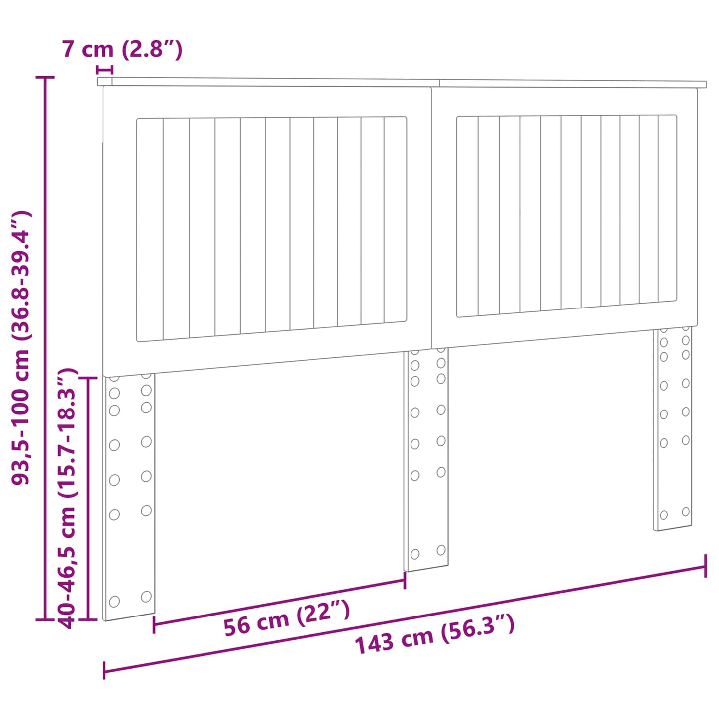 vidaXL Headboard Black Oak Engineered wood