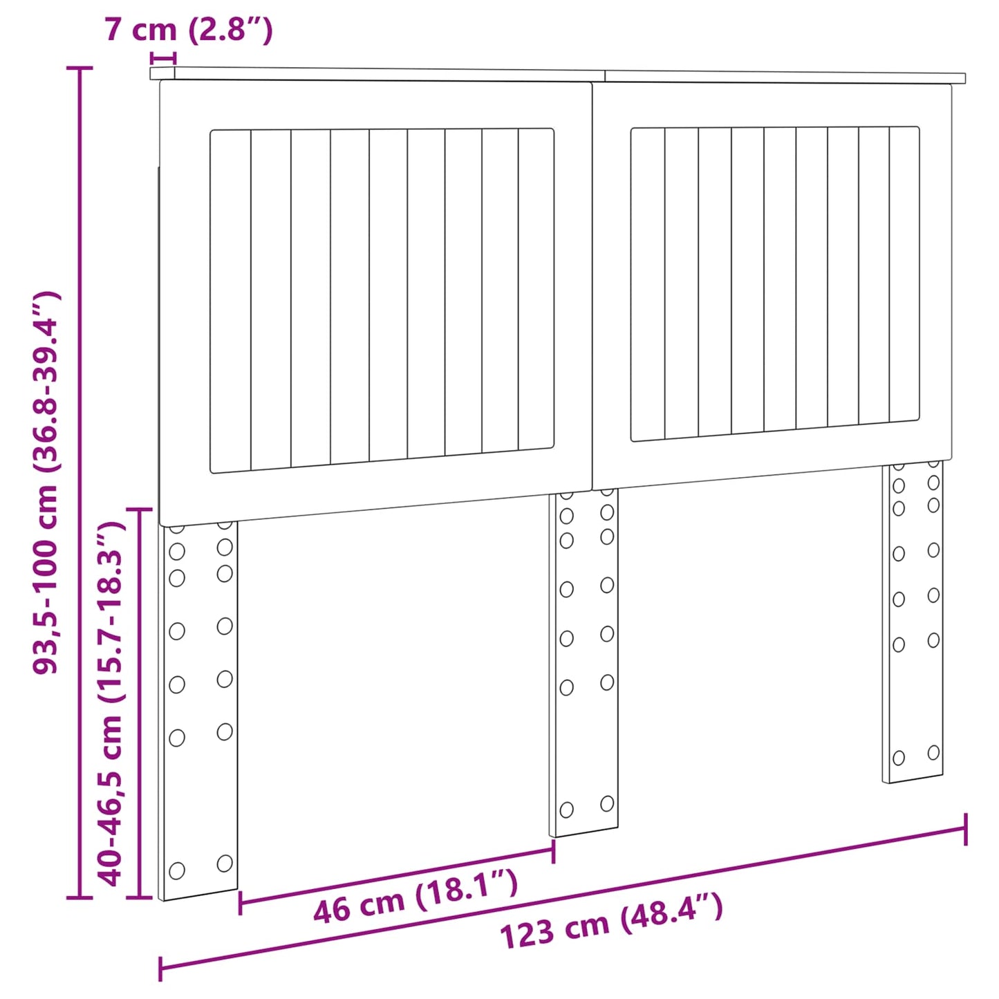 vidaXL Headboard Brown Oak Engineered wood