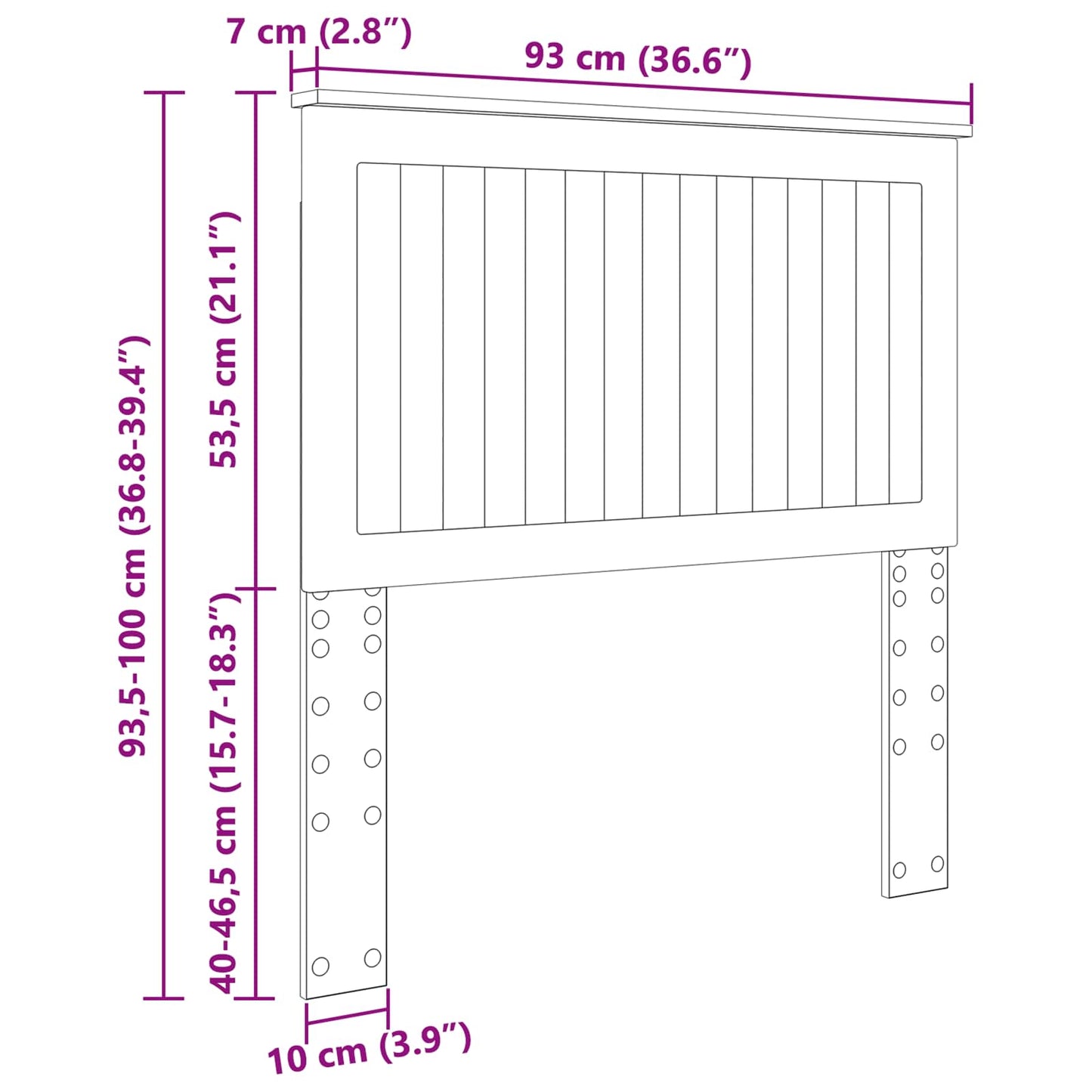 vidaXL Headboard Sonoma Oak Engineered wood