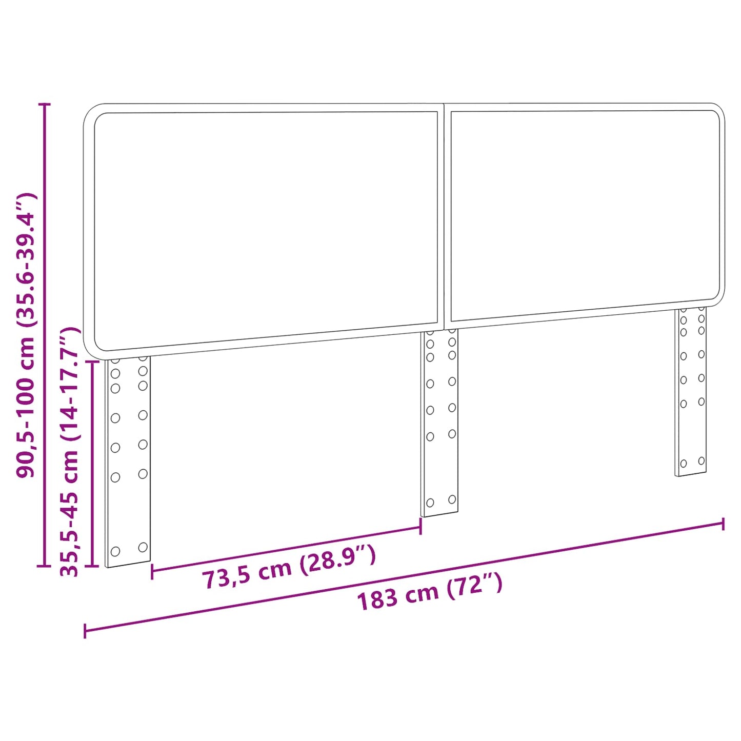 vidaXL Headboard Brown Oak Engineered wood