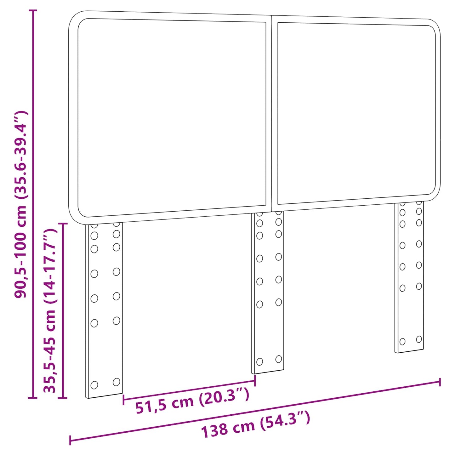 vidaXL Headboard White Engineered wood
