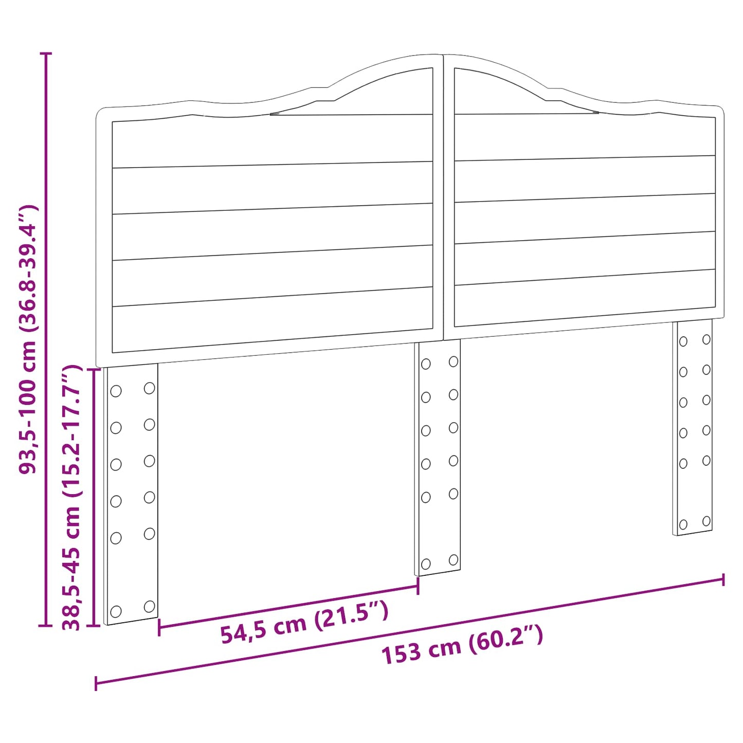 vidaXL Headboard Gloss White Engineered wood