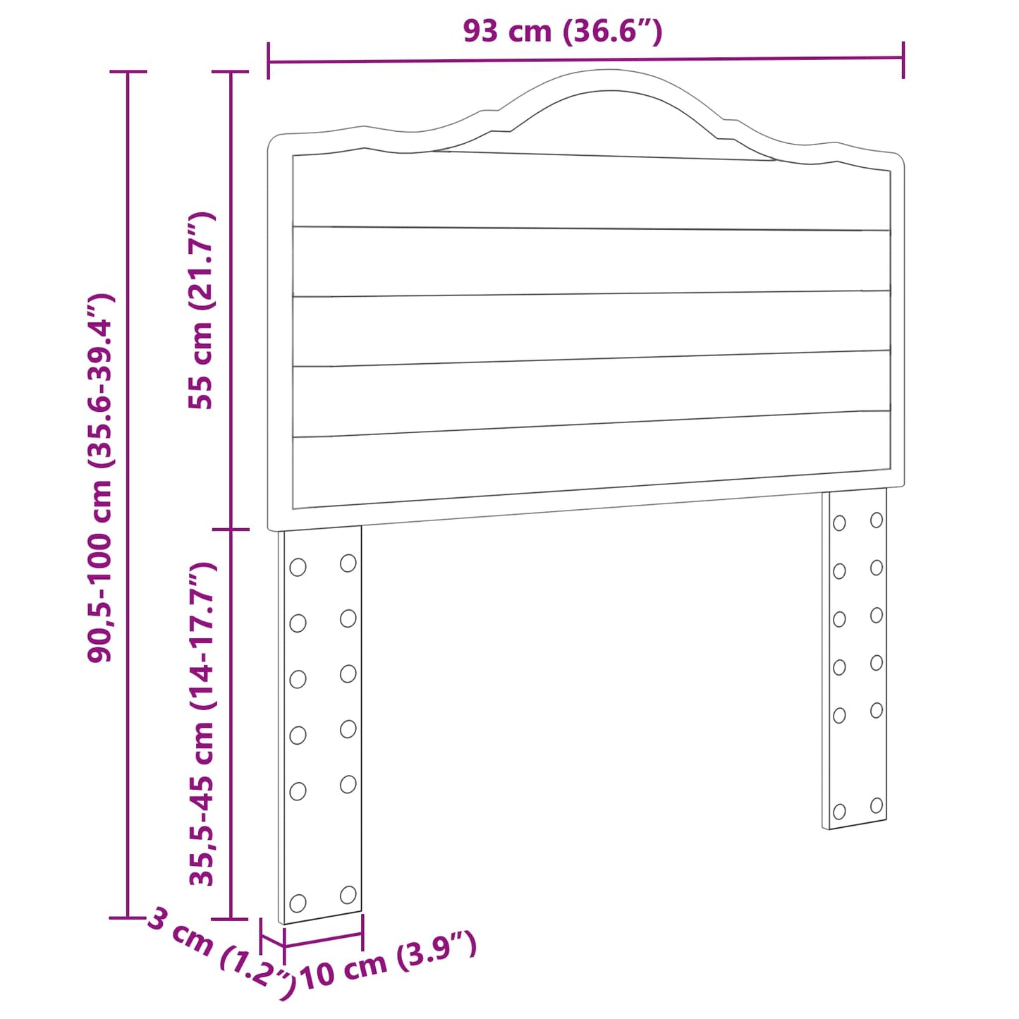 vidaXL Headboard Smoked Oak Engineered wood