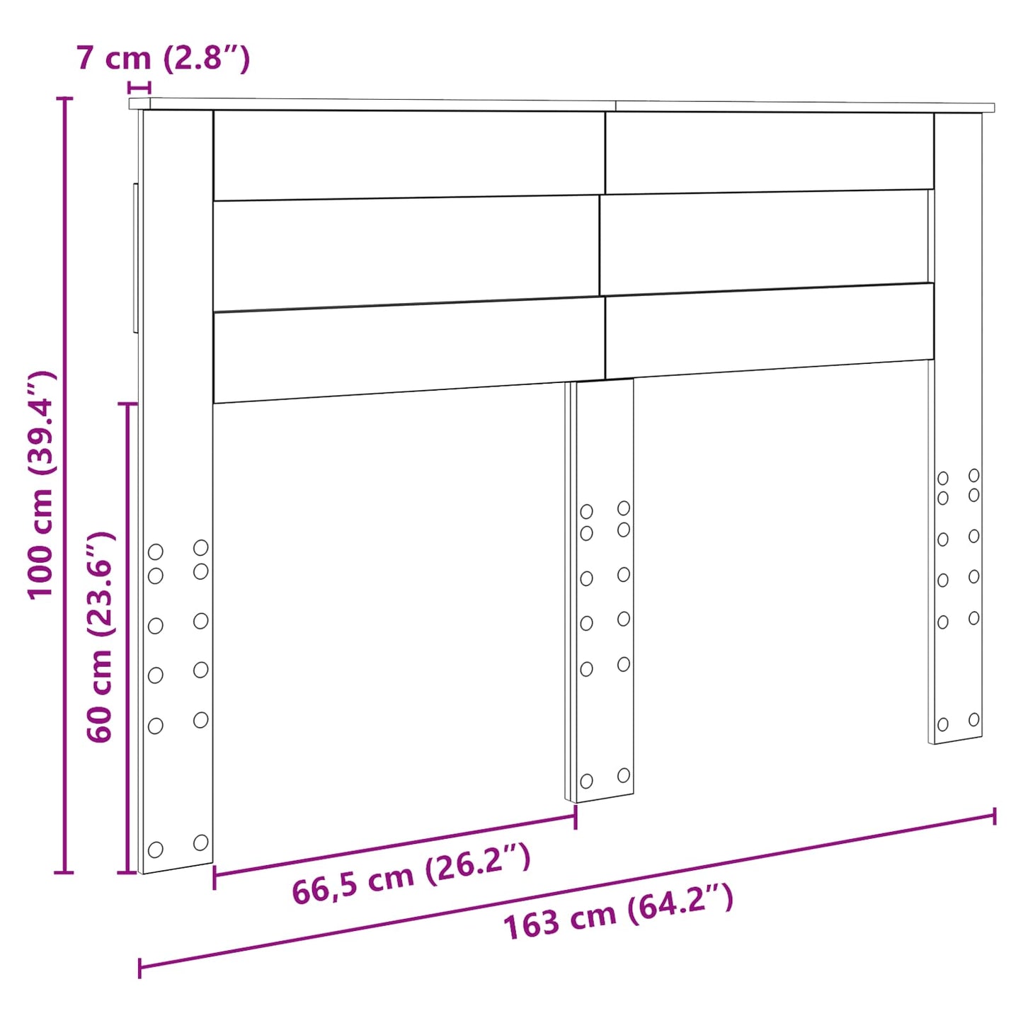vidaXL Headboard White Engineered wood