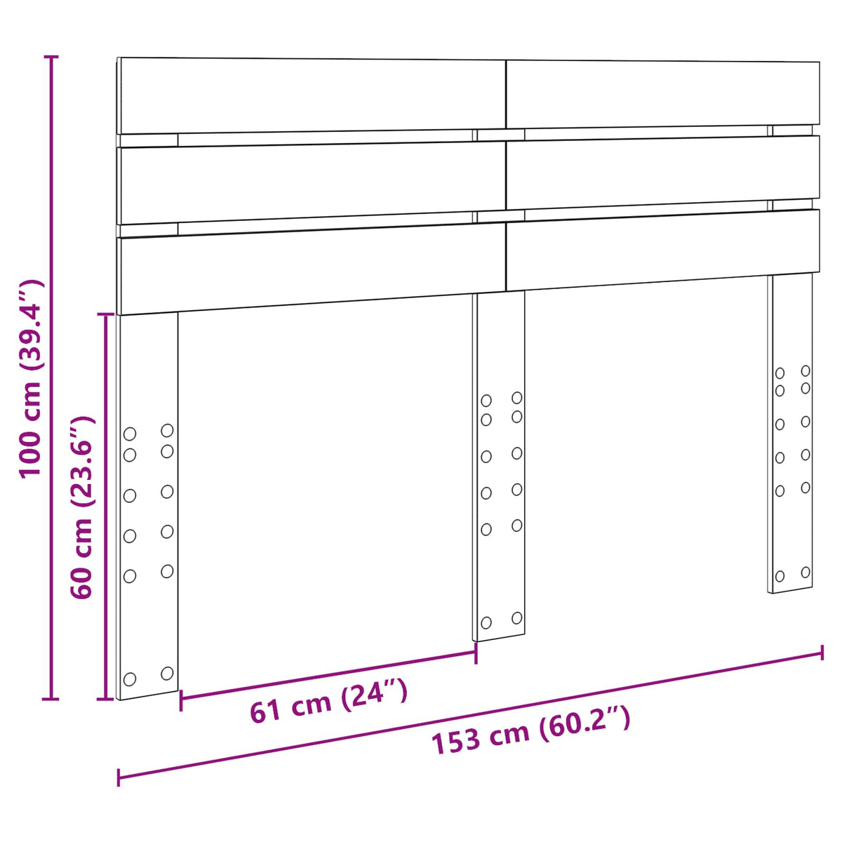 vidaXL Headboard Smoked Oak Engineered wood
