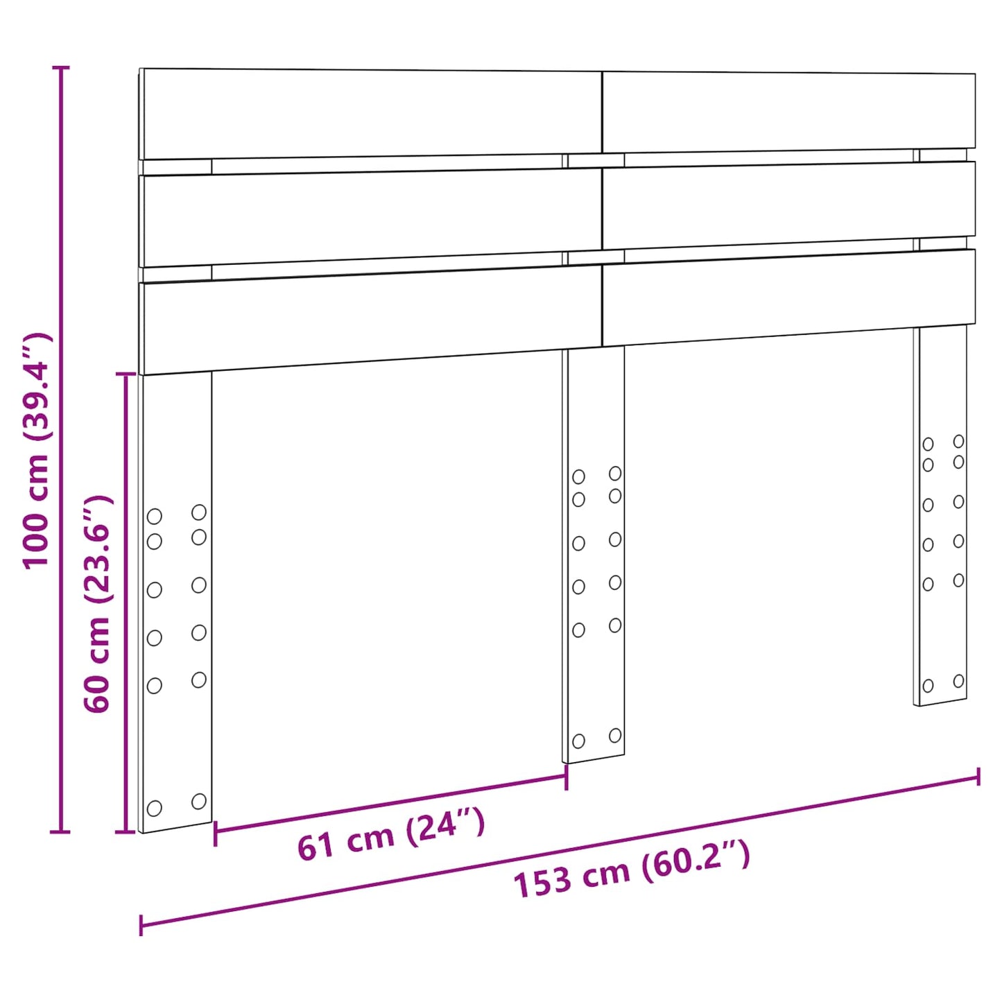 vidaXL Headboard Grey Sonoma Engineered wood