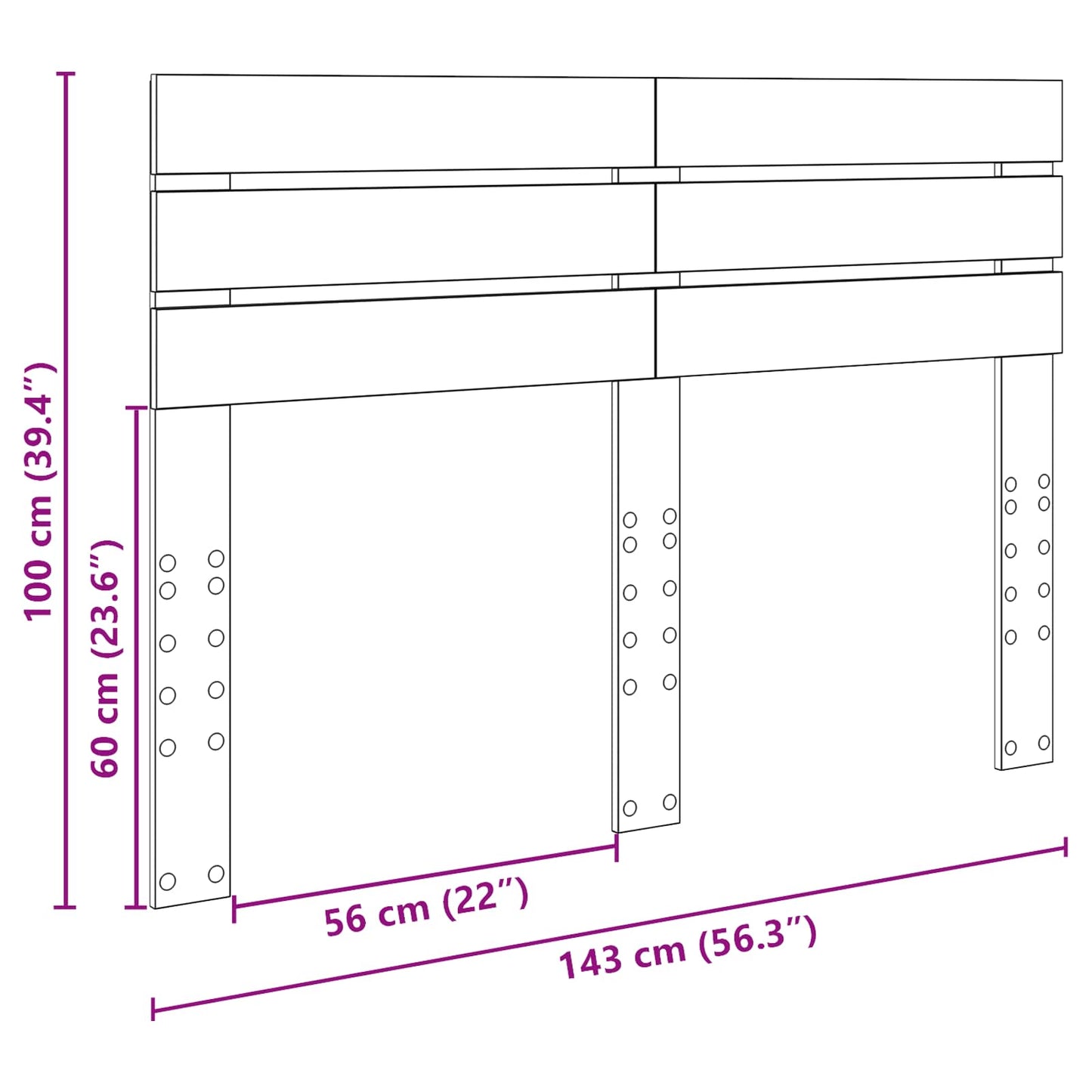 vidaXL Headboard Old Wood Engineered wood