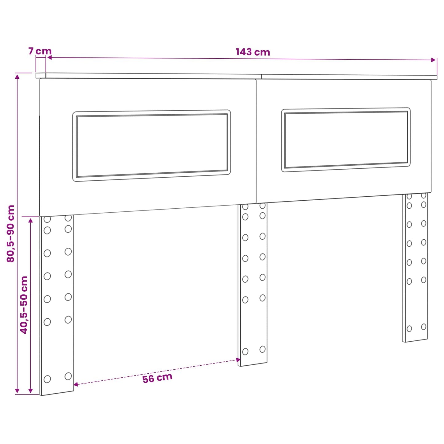 vidaXL Headboard White Engineered wood