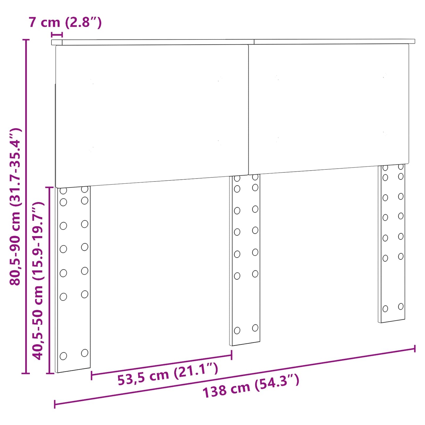 vidaXL Headboard Grey Sonoma Engineered wood