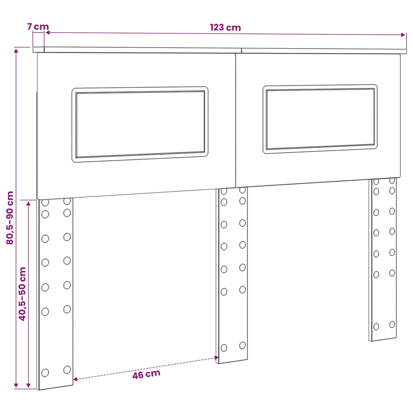 vidaXL Headboard Black Oak Engineered wood