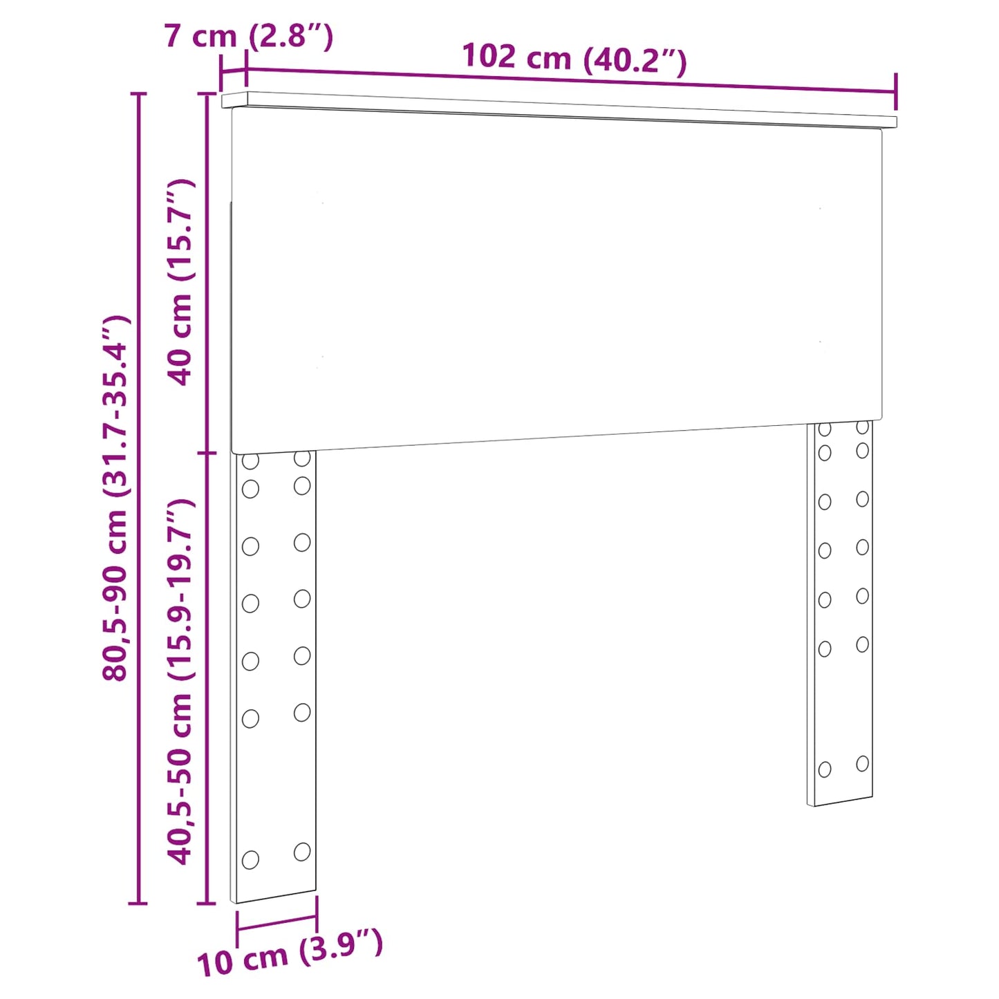 vidaXL Headboard Old Wood Engineered wood