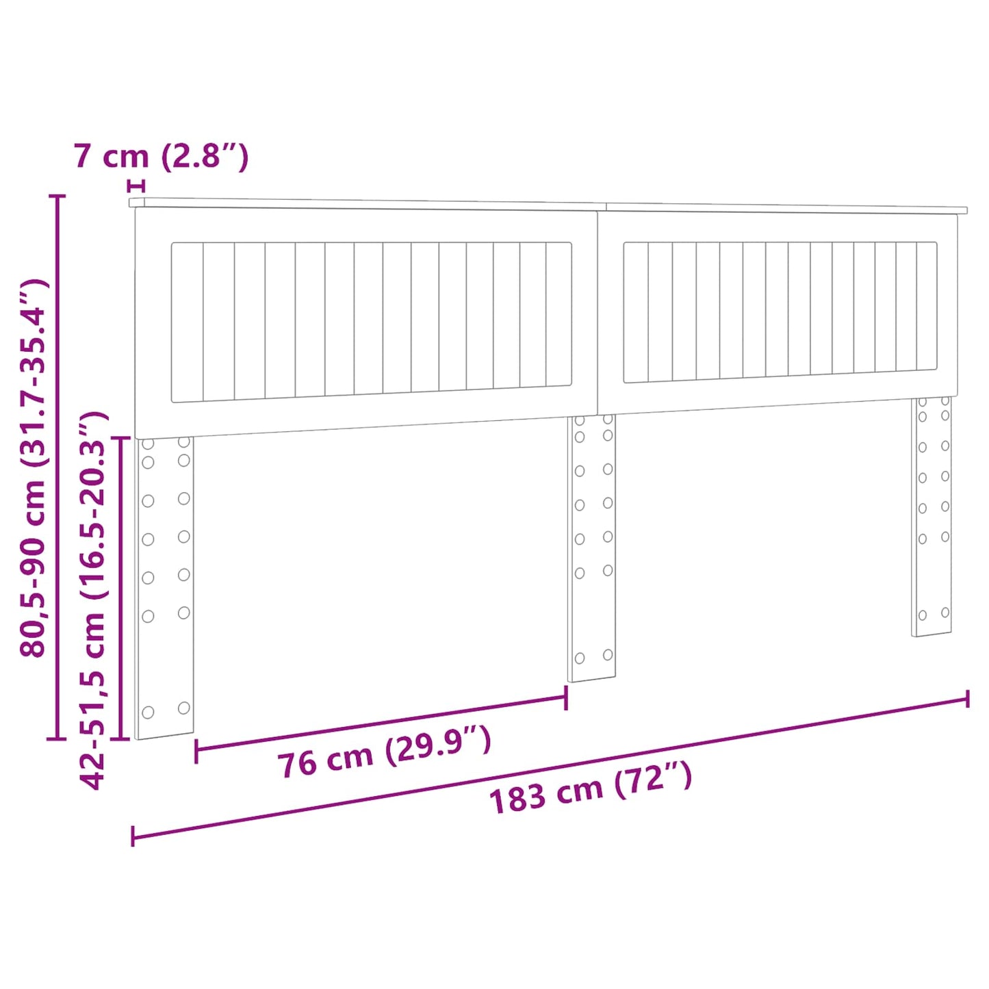 vidaXL Headboard Grey Sonoma Engineered wood