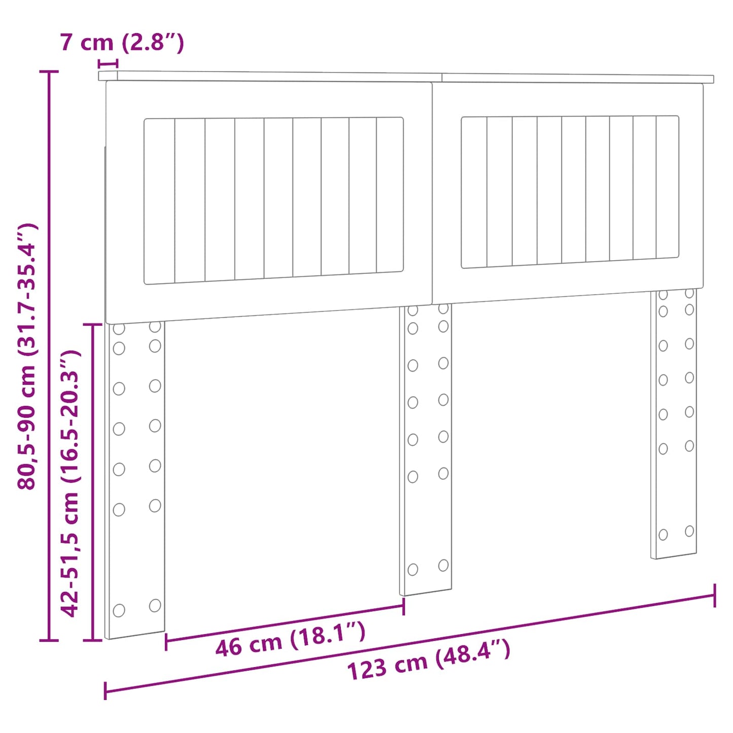 vidaXL Headboard Smoked Oak Engineered wood