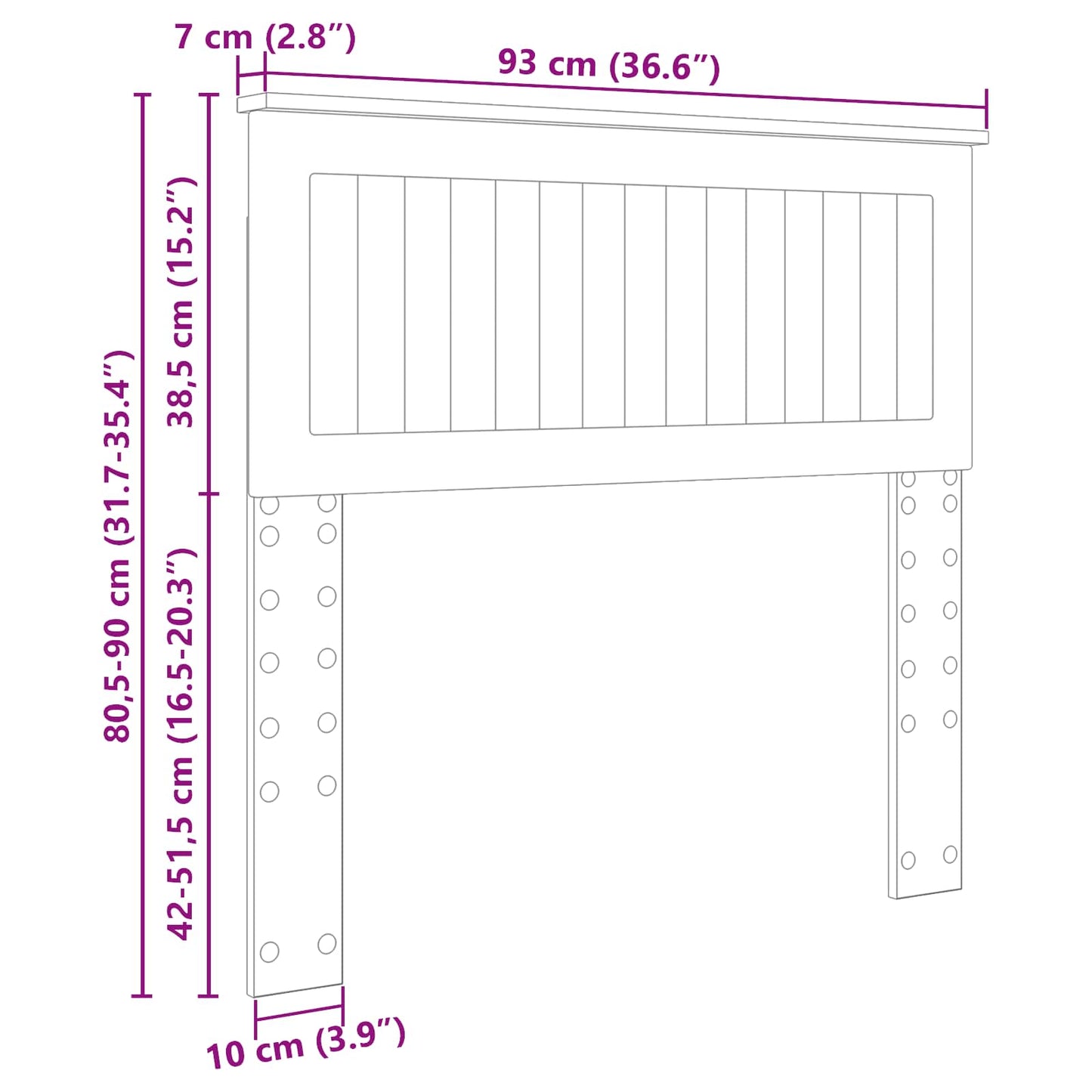 vidaXL Headboard White Engineered wood