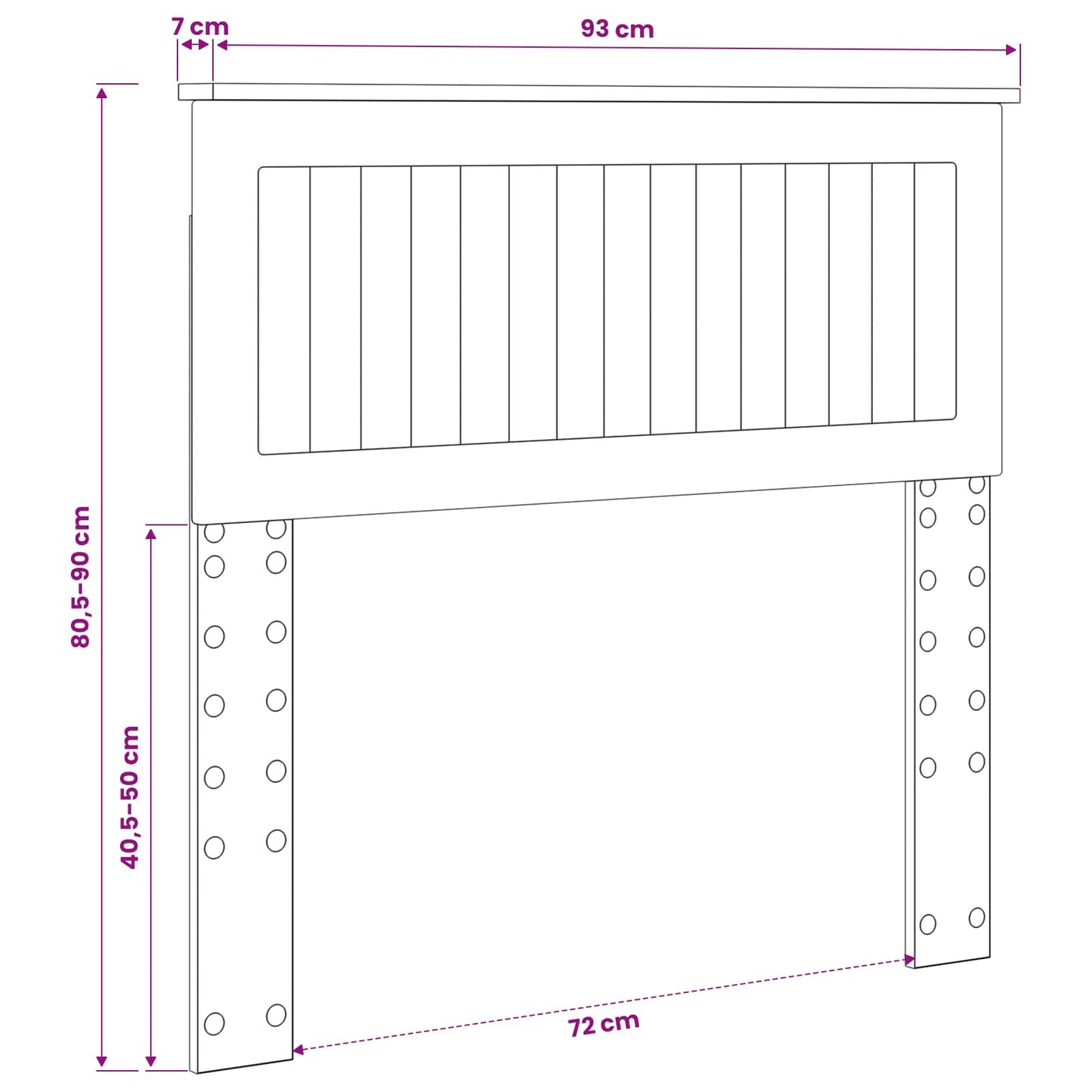 vidaXL Headboard Black Oak Engineered wood
