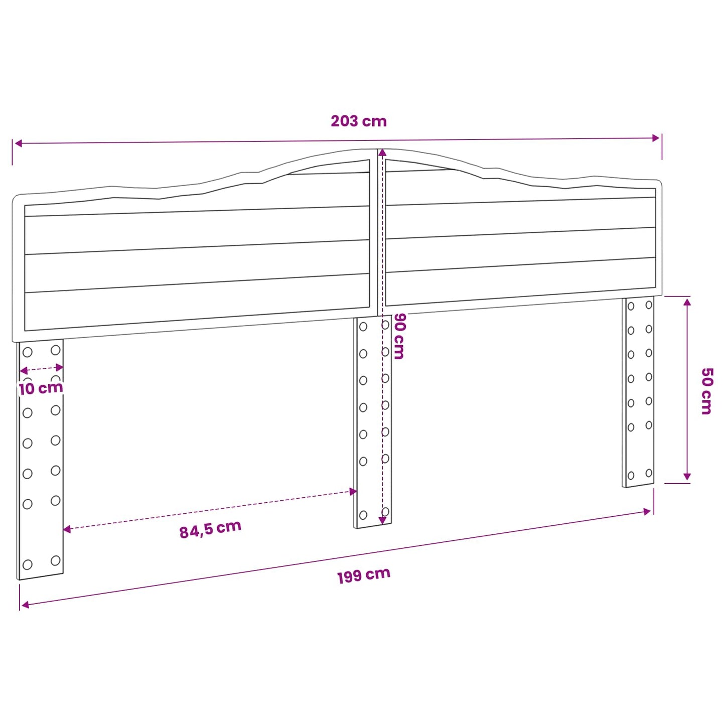 vidaXL Headboard Brown Oak Engineered wood