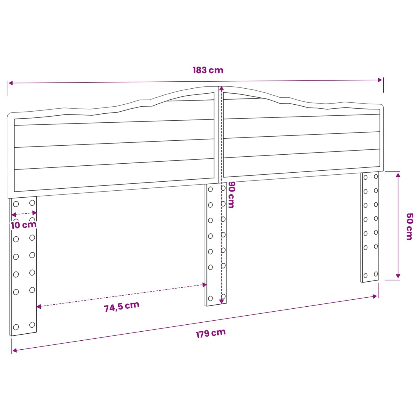 vidaXL Headboard Brown Oak Engineered wood