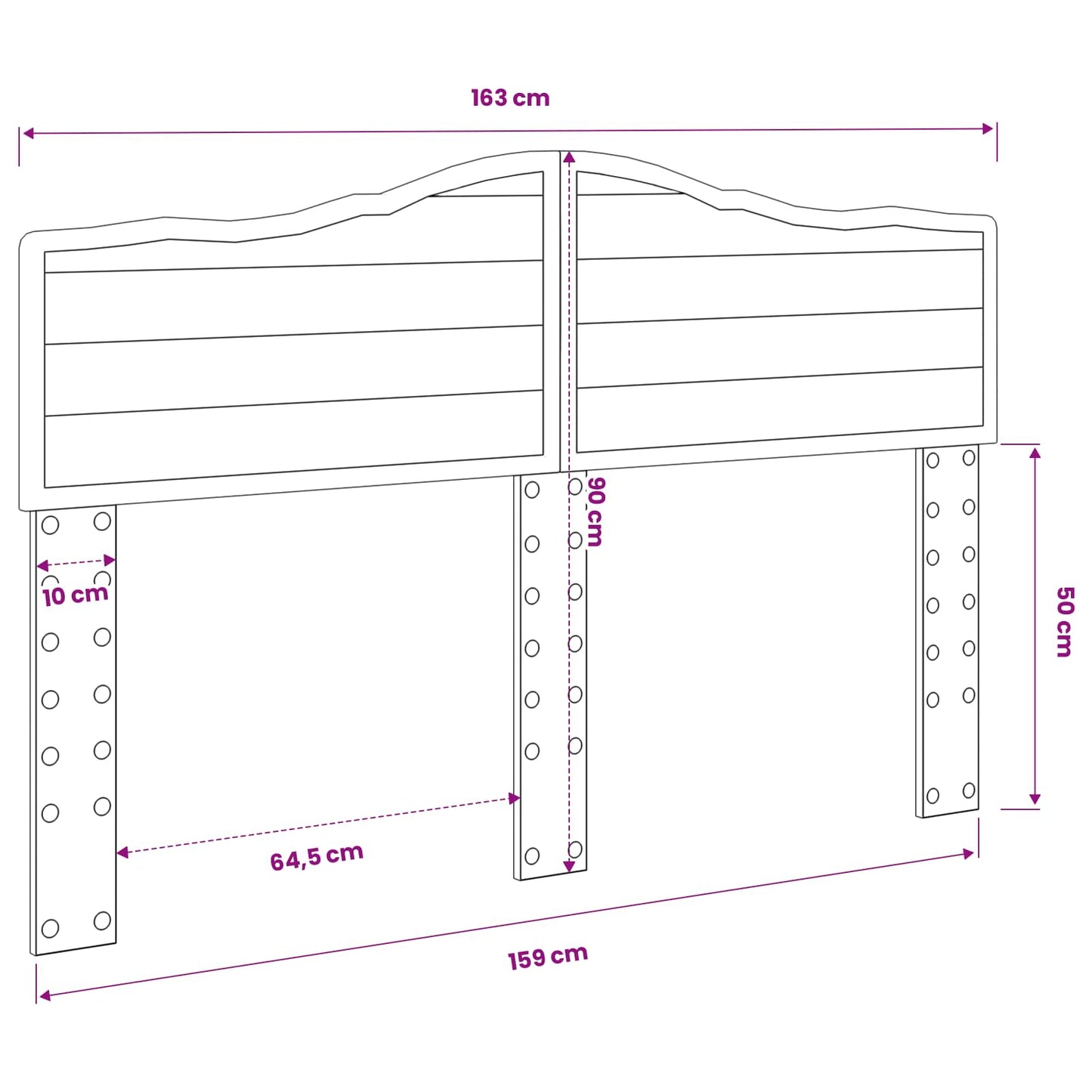 vidaXL Headboard Black Oak Engineered wood