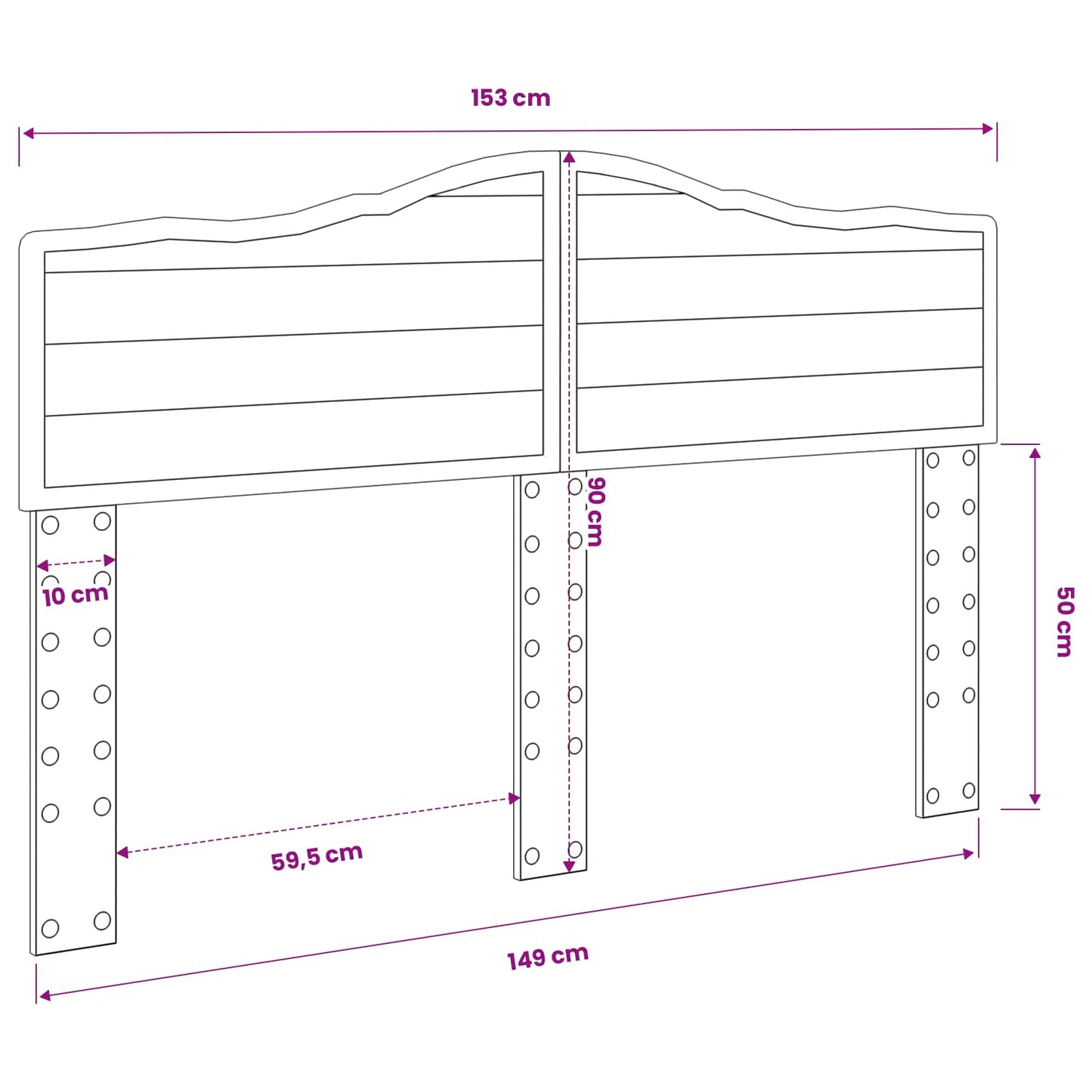 vidaXL Headboard Black Oak Engineered wood
