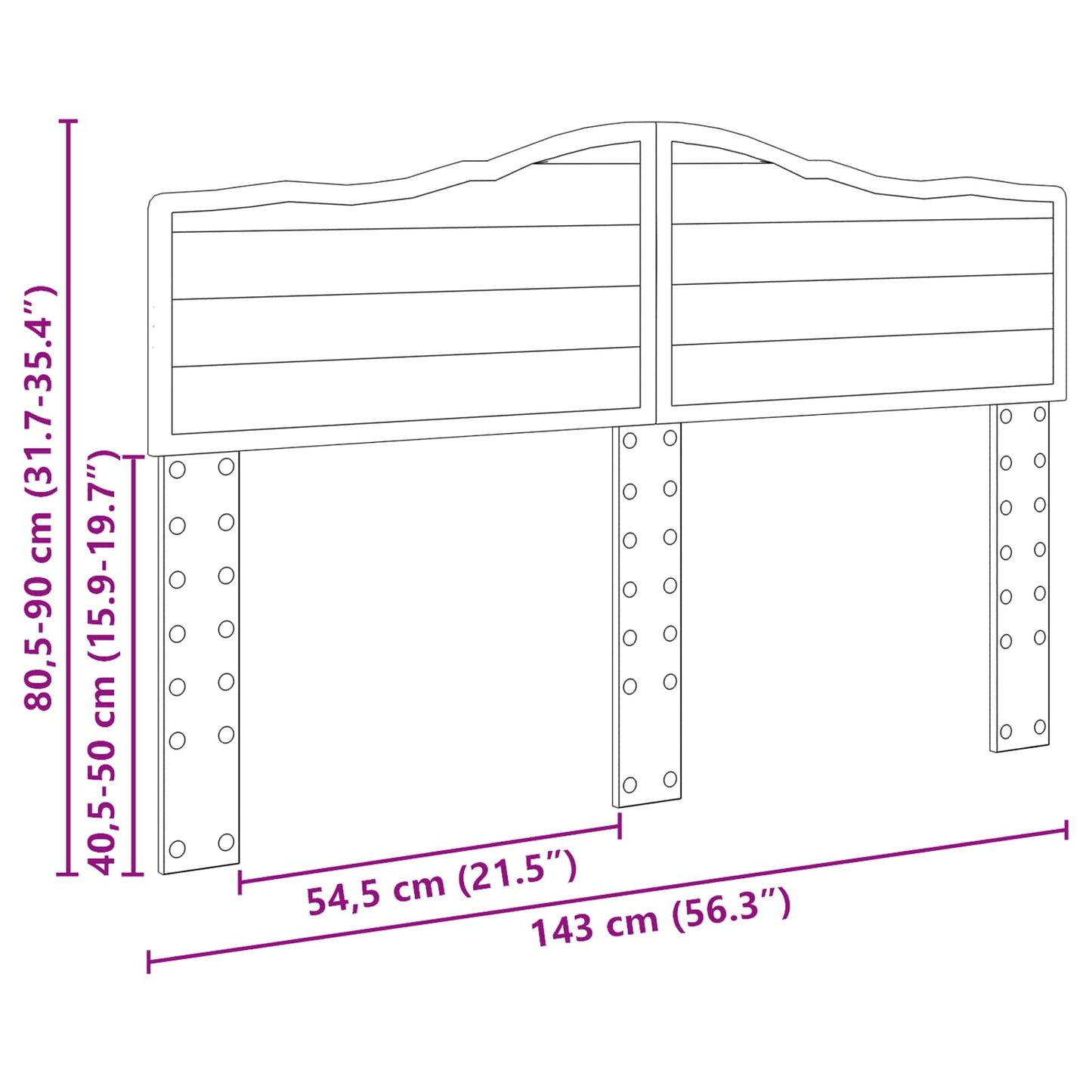 vidaXL Headboard Old Wood Engineered wood