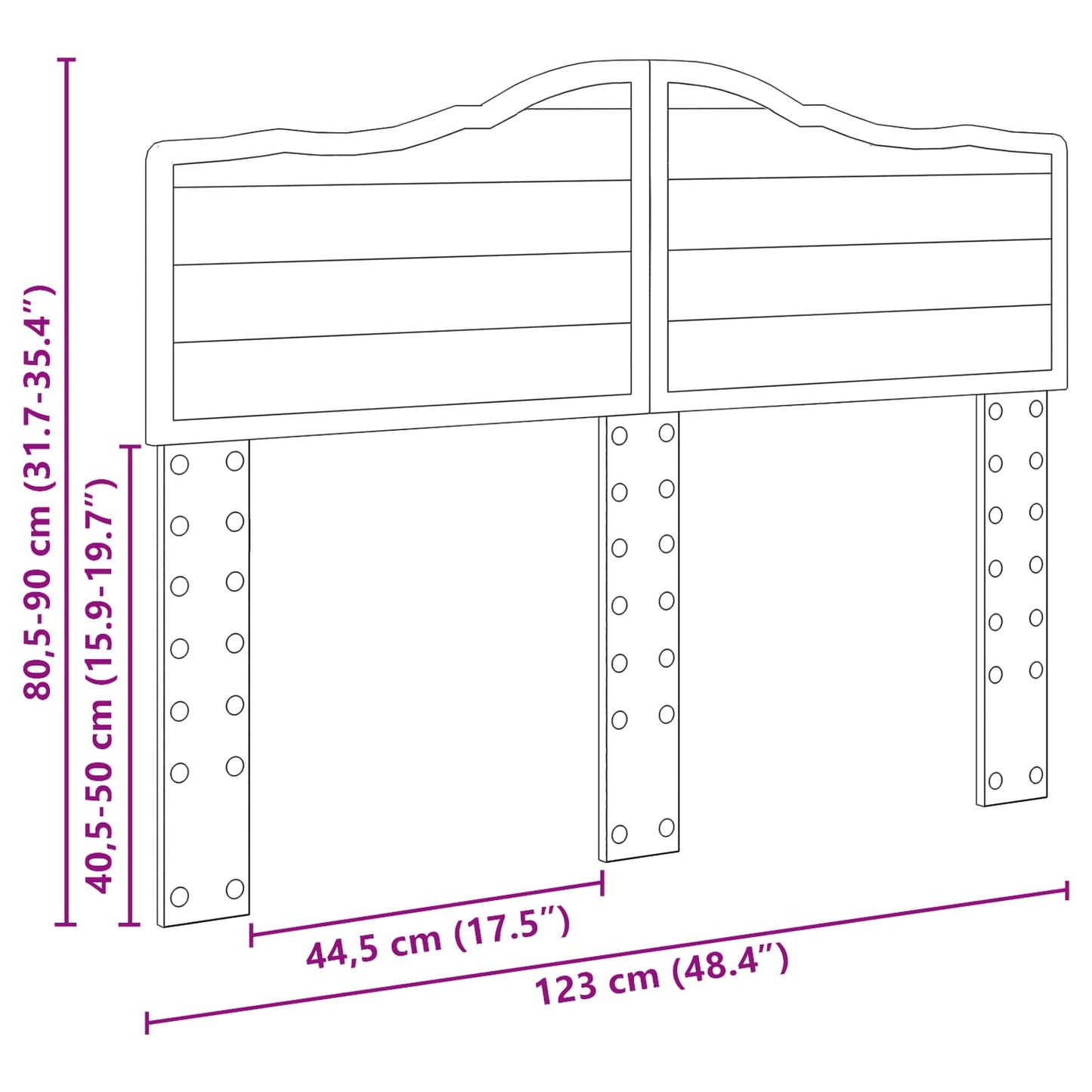 vidaXL Headboard Old Wood Engineered wood