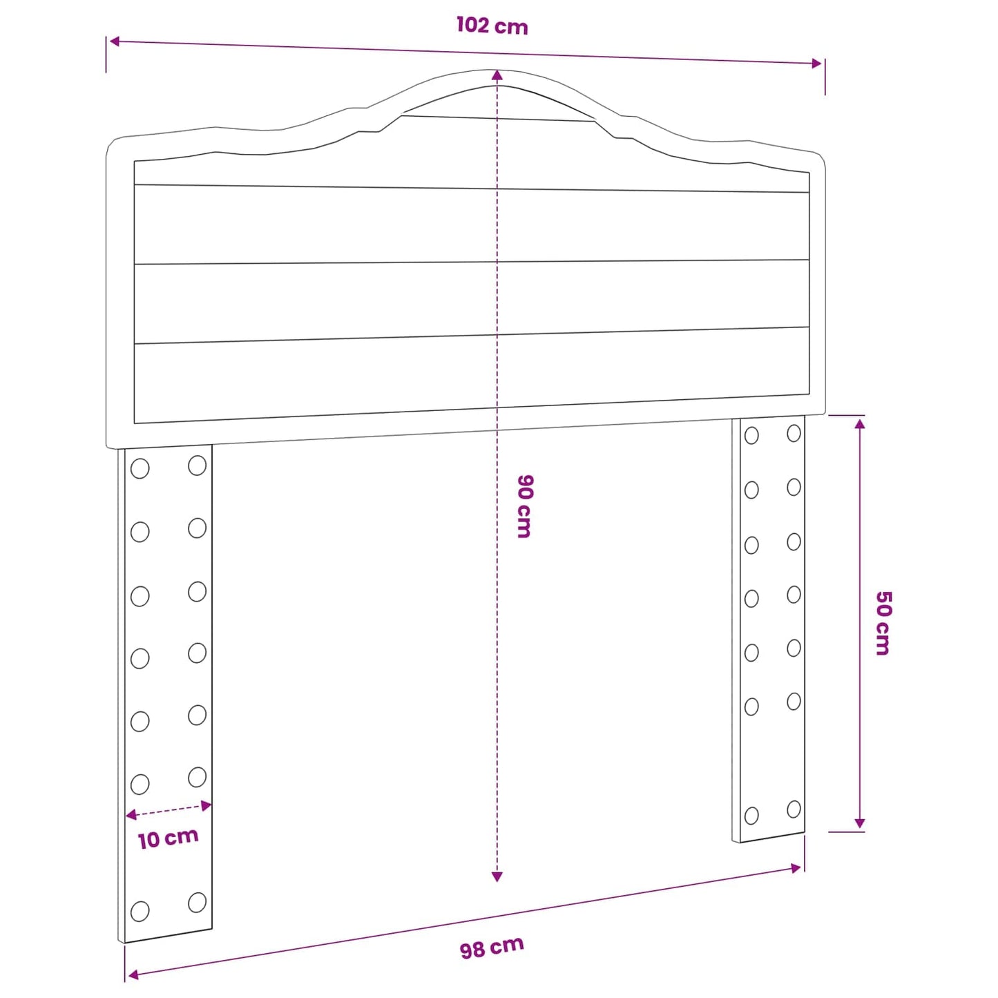 vidaXL Headboard Grey Sonoma Engineered wood