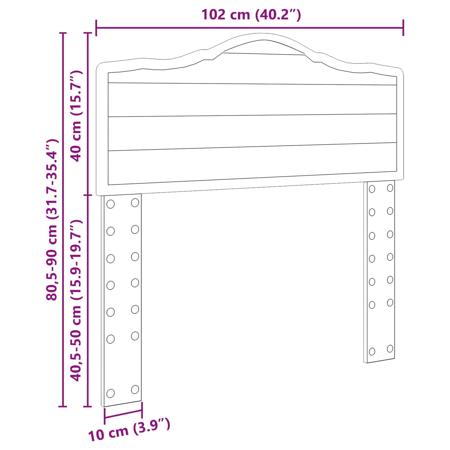 vidaXL Headboard Brown Oak Engineered wood