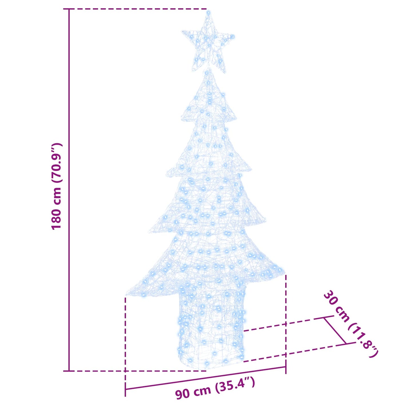 vidaXL Christmas Tree with 240 LEDs Cold white 180 cm Acrylic