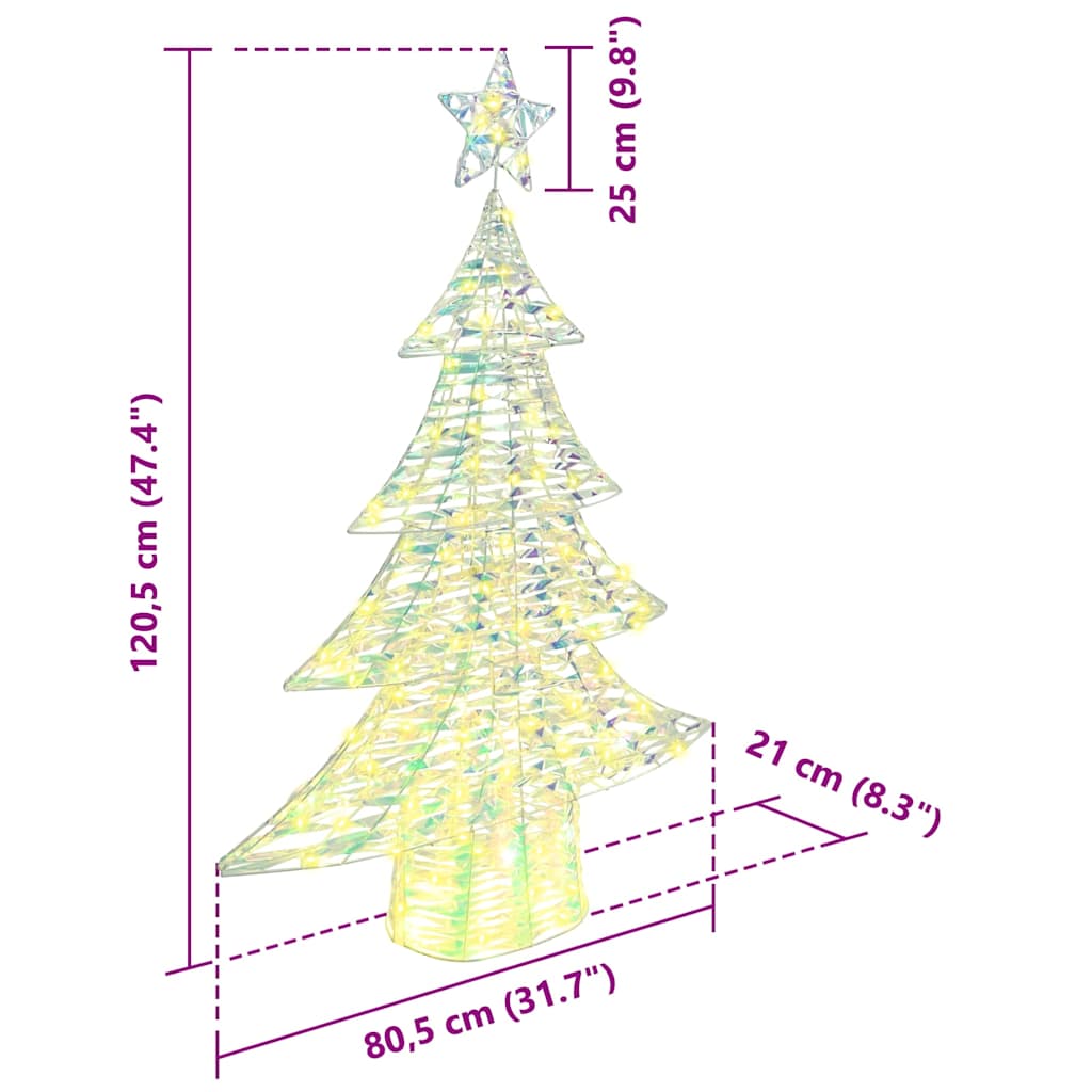 vidaXL Christmas Tree with 120 LEDs Warm white 120.5 cm PET
