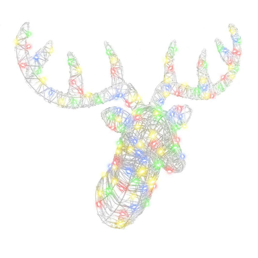 vidaXL Reindeer Head Colourful 68 x 36.5 x 62.5 cm Acrylic