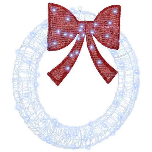 vidaXL Wreath with 60 LEDs Cold white 76 x 76 x8.5 cm Acrylic