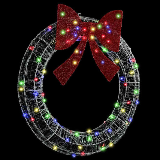 vidaXL Wreath with 80 LEDs Multicolour 90 cm Acrylic