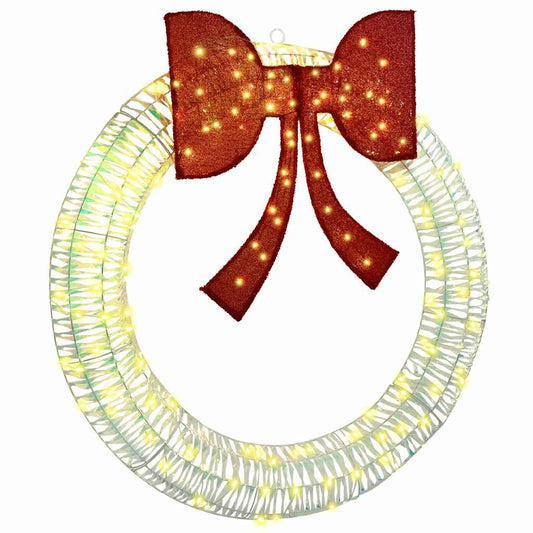 vidaXL Wreath Warm white 120 x 120 x 10 cm PET 150 LEDs