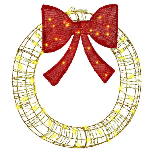 vidaXL Wreath Warm white 75 x 75 x 8 cm PET 60 LEDs