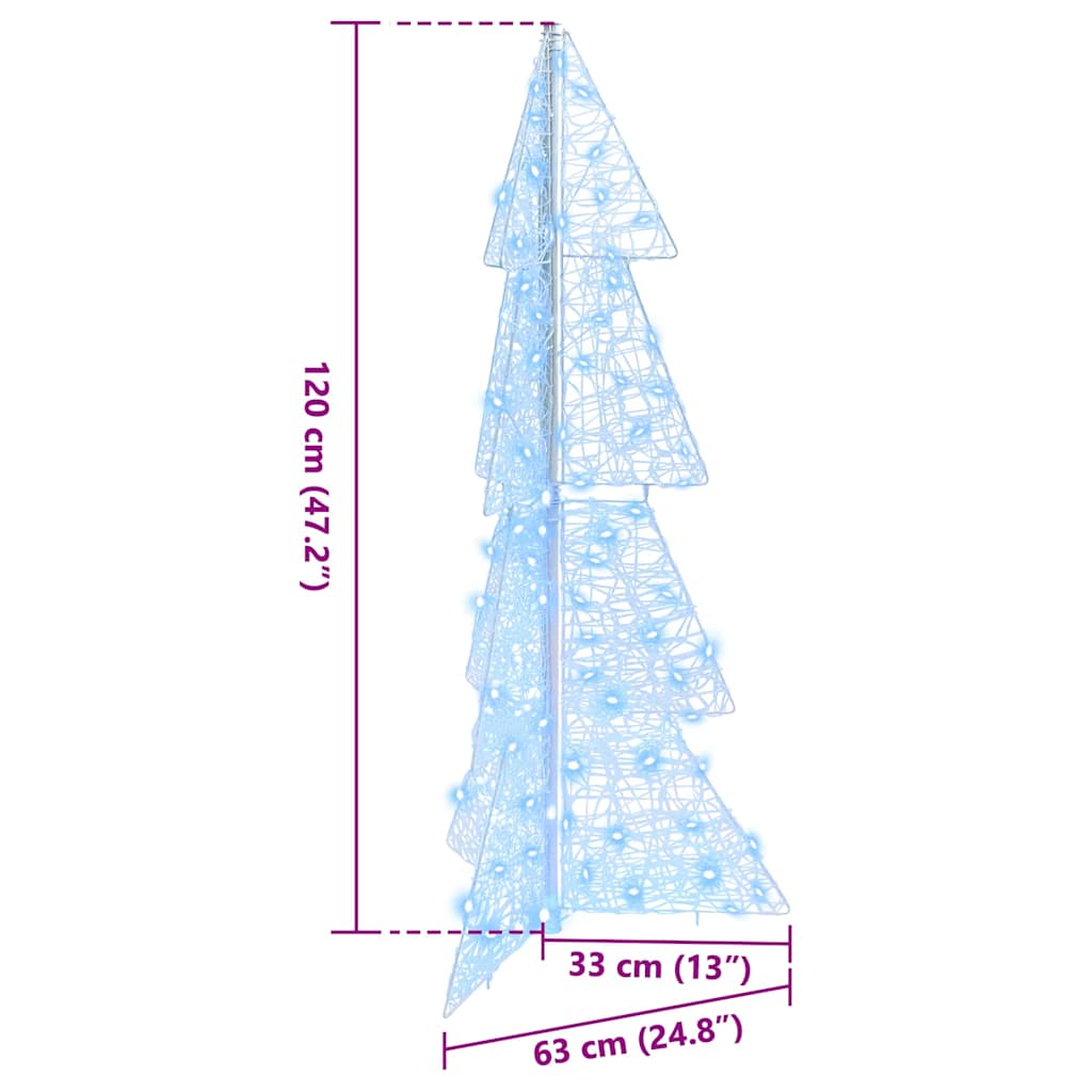 vidaXL Christmas Tree with 100 LEDs Cold White 120 cm Acrylic