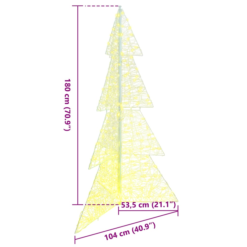 vidaXL Christmas Tree with 240 LEDs Warm White 180 cm Acrylic