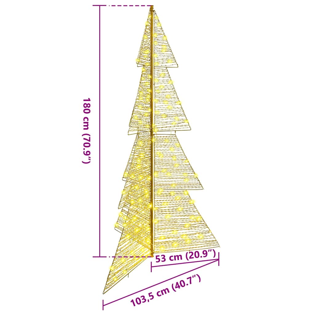 vidaXL Christmas Tree with 240 LEDs Warm White 180 cm PET
