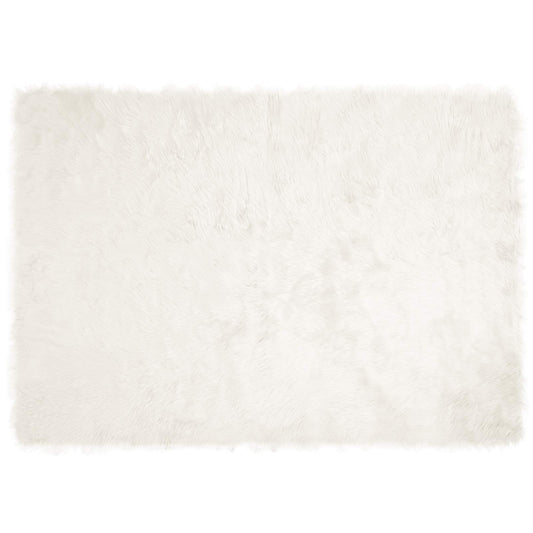 vidaXL Faux Sheepskin Rug TAFALLA White 140 x 200 cm Polyester