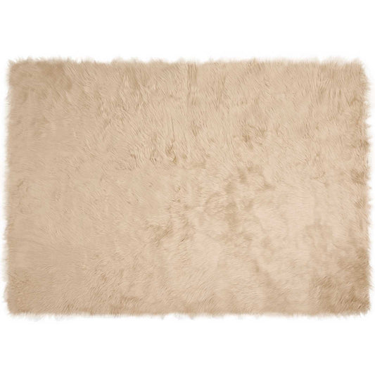 vidaXL Faux Sheepskin Rug TAFALLA Beige 140 x 200 cm Polyester