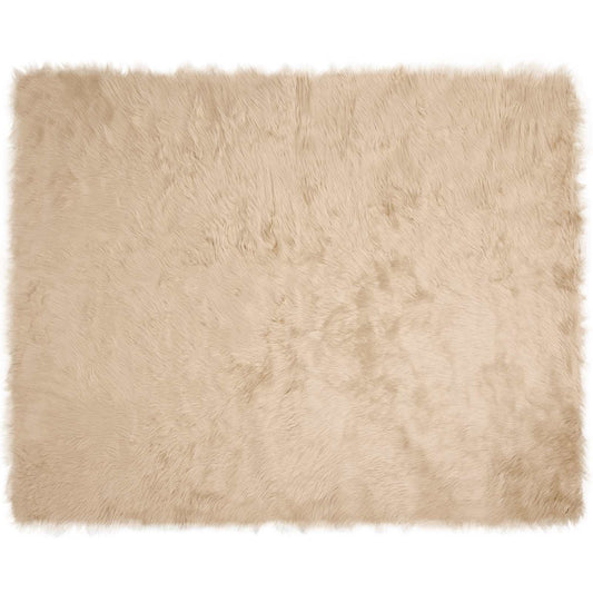 vidaXL Faux Sheepskin Rug TAFALLA Beige 200 x 280 cm Polyester