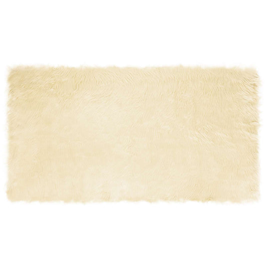 vidaXL Faux Sheepskin Rug TAFALLA Cream 80 x 150 cm Polyester