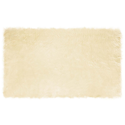 vidaXL Faux Sheepskin Rug TAFALLA Cream 100 x 200 cm Polyester