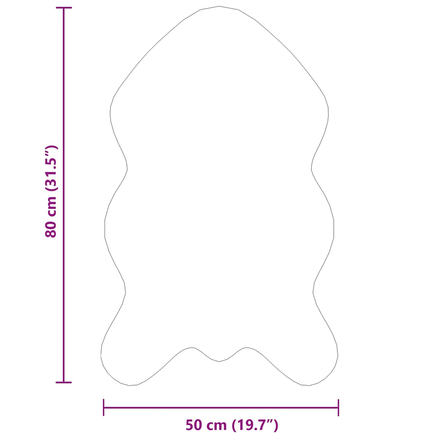 vidaXL Faux Sheepskin Rug TAFALLA Cream 50 x 80 cm Polyester